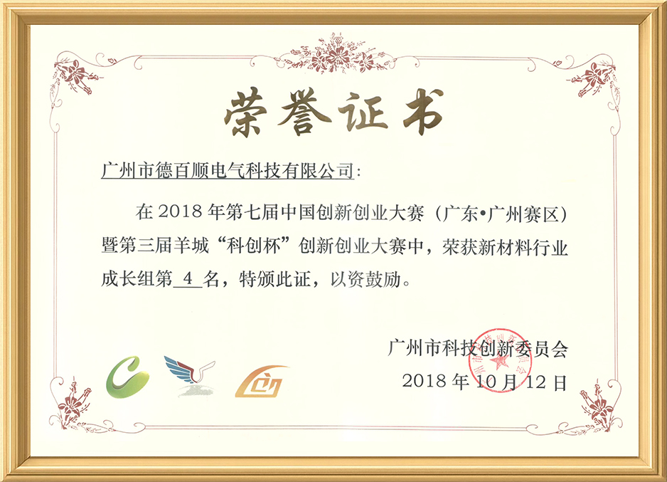 中国创新创业大赛第4名